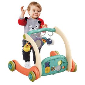 3 in 1 Baby Gym Playmat with Learning Walker Baby Playmat with Piano Keyboard Game Panel 5 Fun Rattle Toys for 0-12 Months Old Musical Activity Center