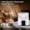 Electric Baby Milk Bottle Warmer fit for 2 Bottle Fast Milk Warmer Formula Warmer with 4 Heating Modes Adjustable Temperature Display Screen 24H Therm