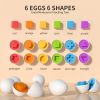Toddler Chicken Easter Eggs Toys - Color Matching Game Shape Sorter With 6 Toy Eggs For Kids; Montessori Educational Toys Easter Gifts For 3 4 5 6 Gir