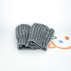 Gray Knitted Mittens with Twist-Pattern for Boys Girls