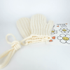 Beige Knitted Mittens with Twist-Pattern for Boys Girls