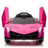 LEADZM Lamborghini Poison Small Dual Drive 12V 4.5AH with 2.4G Remote Control Sports Car Pink