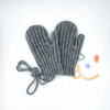 Gray Knitted Mittens with Twist-Pattern for Boys Girls