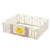 Bear Beige white Color Foldable Playpen, Baby Safety Play Yard With Fence Indoor Toys With Play mat 12panel and 1 play mat