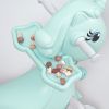 Rocking Horse for Toddlers, Balance Bike Ride On Toys with Push Handle, Backrest and Balance Board for Baby Girl and Boy, Unicorn Kids Blue color