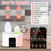 Electric Baby Milk Bottle Warmer fit for 2 Bottle Fast Milk Warmer Formula Warmer with 4 Heating Modes Adjustable Temperature Display Screen 24H Therm