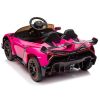LEADZM Lamborghini Poison Small Dual Drive 12V 4.5AH with 2.4G Remote Control Sports Car Pink
