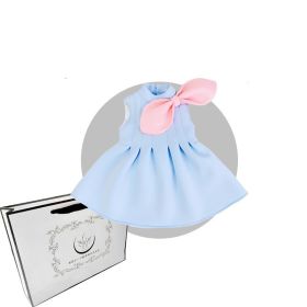 Girls' Tank Top Dress Fashion Light Luxury Bow (Option: Light Blue-90cm)