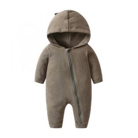 Long Sleeve Hooded Zipper Sweater For Newborn (Option: Green-59cm)