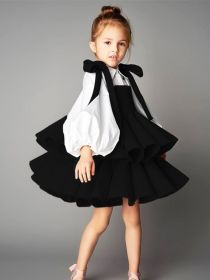 Long Sleeved Shirt With Suspender Princess Skirt (Option: Style1-100cm)