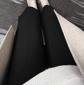 Spring And Autumn Outer Wear Trendy Mom Casual Wide-leg Pants (Option: Black-M)