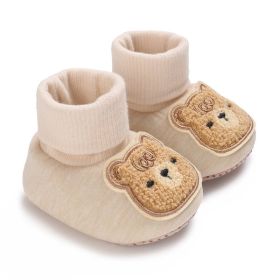 Winter Baby Plush Thick Warm Baby Toddler Shoes (Option: Apricot-Inner Length 11CM)