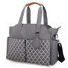 Baby Nappy Diaper Bag with 14 Pockets 2 Burp Cloths Multifunctional Diaper Changing Tote Bag with Adjustable Messenger Strap Pacifier Case Diaper Shou