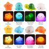 Baby Cute Induction Luminous Animal Bath Toys Bathtub Colorful LED Lighting Toys Waterproof for Toddler Infant Boys Girls Gift