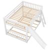 Full over Full Bunk Bed with Convertible Slide and Ladder