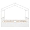 Full Size House Platform Bed with Two Drawers; Headboard and Footboard; Roof Design