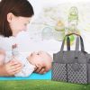 Baby Nappy Diaper Bag with 14 Pockets 2 Burp Cloths Multifunctional Diaper Changing Tote Bag with Adjustable Messenger Strap Pacifier Case Diaper Shou