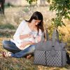 Baby Nappy Diaper Bag with 14 Pockets 2 Burp Cloths Multifunctional Diaper Changing Tote Bag with Adjustable Messenger Strap Pacifier Case Diaper Shou