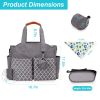 Baby Nappy Diaper Bag with 14 Pockets 2 Burp Cloths Multifunctional Diaper Changing Tote Bag with Adjustable Messenger Strap Pacifier Case Diaper Shou