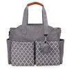 Baby Nappy Diaper Bag with 14 Pockets 2 Burp Cloths Multifunctional Diaper Changing Tote Bag with Adjustable Messenger Strap Pacifier Case Diaper Shou