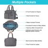 Baby Nappy Diaper Bag with 14 Pockets 2 Burp Cloths Multifunctional Diaper Changing Tote Bag with Adjustable Messenger Strap Pacifier Case Diaper Shou