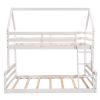 Twin over Full House Bunk Bed with Built-in Ladder