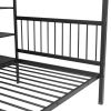 Full Over Twin Metal Bunk Bed with Built-in Desk, Shelves and Ladder,