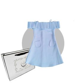 Girls' Fashionable Princess Banquet Evening Dress Light Luxury Hepburn Style (Option: Light Blue-110cm)